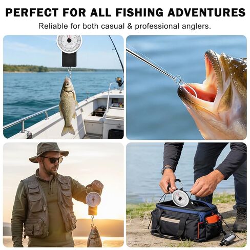 Fishing Scale,80lbs/35kg Fishing Gear with Built-in Measuring Tape,Fish Hook Remover Tool,Portable Hanging Fishings Weight Scale Luggage Scales with Hook,Fish Gifts for Men in Kuwait
