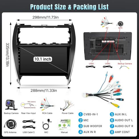 Naifay 8Core Android Car Stereo for Toyota Camry 2012 2013 2014 in Kuwait