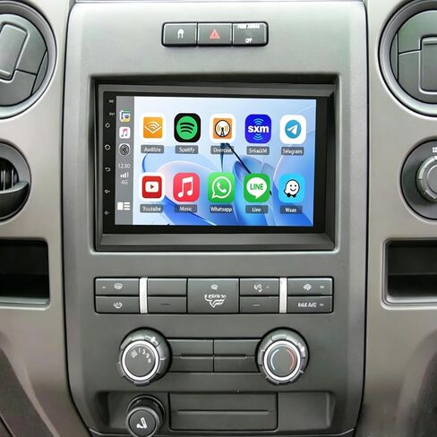 7 inch Car Radio for Ford F150 Radio Upgrade 2009 2010 2011 2012,QLED Touch Screen Stereo Headunit with Wireless Carplay Android Auto GPS BT FM SWC 5G WiFi Backup Camera DSP MIC in Kuwait