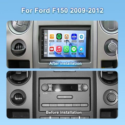 7 inch Car Radio for Ford F150 Radio Upgrade 2009 2010 2011 2012,QLED Touch Screen Stereo Headunit with Wireless Carplay Android Auto GPS BT FM SWC 5G WiFi Backup Camera DSP MIC in Kuwait