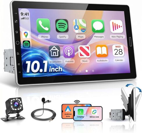 10.4 Inch Single Din Car Stereo, Wireless CarPlay Android Auto in Saudi Arabia