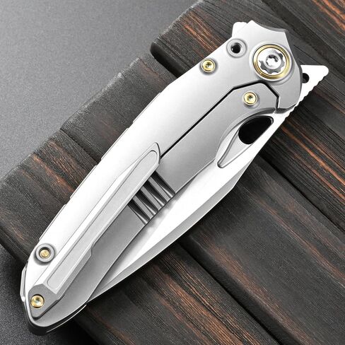 Sitivien ST888 Folding Knife, M390 Steel Blade Titanium and Timascus Inlaid Handle Knife with Safety Lock Frame Lock for Outdoor Camping, Hiking, Survival in Kuwait