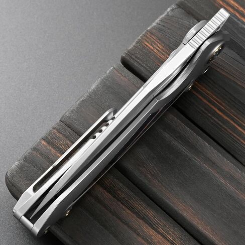 Sitivien ST888 Folding Knife, M390 Steel Blade Titanium and Timascus Inlaid Handle Knife with Safety Lock Frame Lock for Outdoor Camping, Hiking, Survival in Kuwait