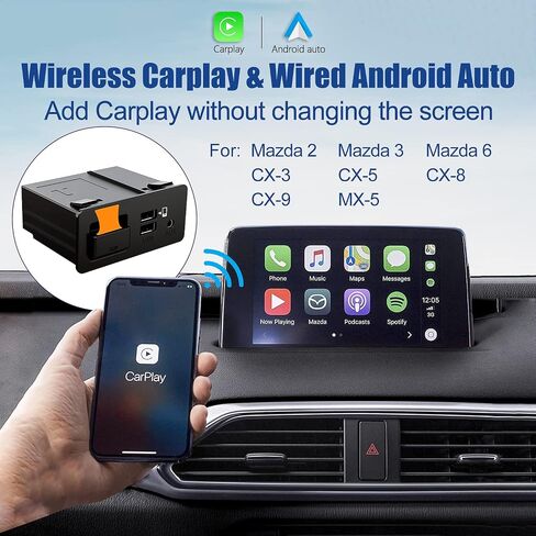 HMYC Mazda Wireless Carplay Retrofit Kit, TK78-66-9U0C OEM USB Hub Fits to MZD Connect System Compatible with Mazda 2/3/6/CX3/CX5/CX9/MX5 2014-2020(Only Supporting Wireless Carplay NO Android Auto) in Saudi Arabia
