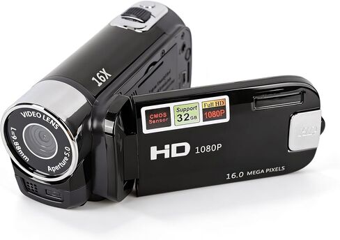 Video Camera Camcorder Digital Camera Recorder, 4K Full HD 48MP DV Camera with 2.7in TFT Rotatable Screen, 16X Zoom, Fill Light, USB Connect to Computer, Built in Battery (Black) in Saudi Arabia