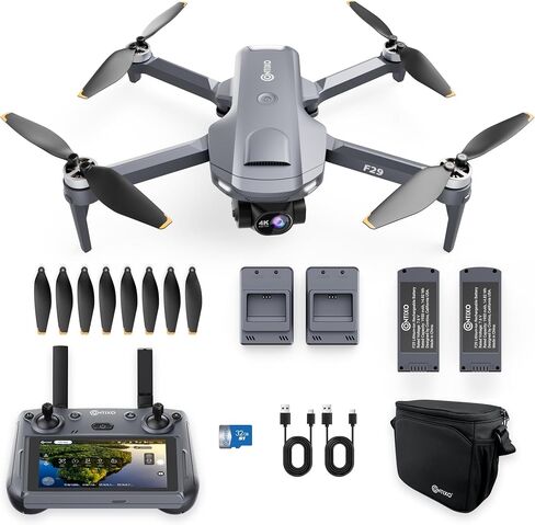 Contixo F28 GPS Drone with Camera for Adults Beginners, Foldable FPV Drone with Auto Follow, One Key Return, Waypoint Flight, Selfie Mode, 23 Min Flight Time, Carrying Case, No FAA Registration in Kuwait