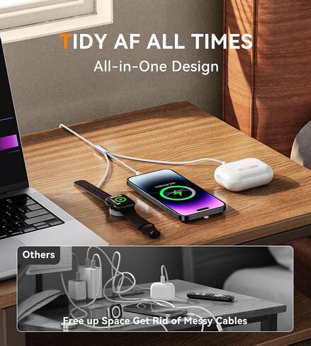 2Pack for Apple Watch Charger, 3 in 2 Multi Charging Cable, iPhone Charger, USB A/Type C Cable, Portable Travel Essentials Designed for iWatch Ultra/SE/11-1 & iPhone 17-12/ iPad-5Ft in Kuwait