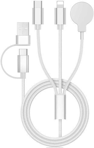 2Pack for Apple Watch Charger, 3 in 2 Multi Charging Cable, iPhone Charger, USB A/Type C Cable, Portable Travel Essentials Designed for iWatch Ultra/SE/11-1 & iPhone 17-12/ iPad-5Ft in Kuwait