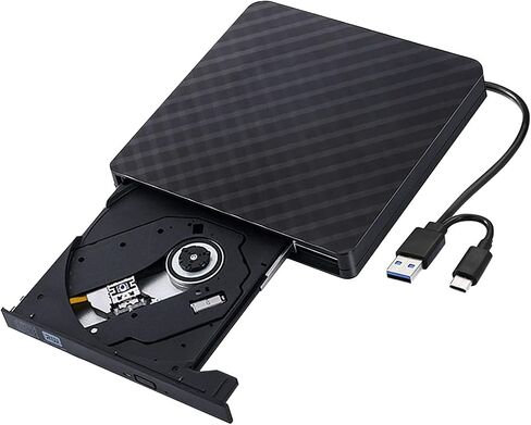 External Disk Drive for Laptop USB C Connection 24X Writing 8X Rewriting Shockproof Design External/Player for Laptop in Saudi Arabia