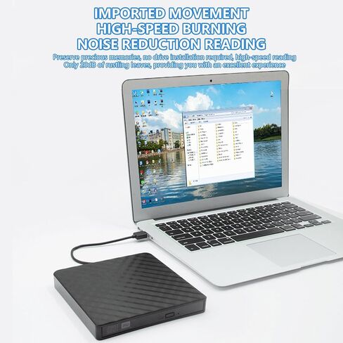 External Disk Drive for Laptop USB C Connection 24X Writing 8X Rewriting Shockproof Design External/Player for Laptop in Saudi Arabia