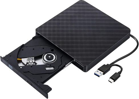 External Disk Drive for Laptop USB C Connection 24X Writing 8X Rewriting Shockproof Design External/Player for Laptop in Saudi Arabia