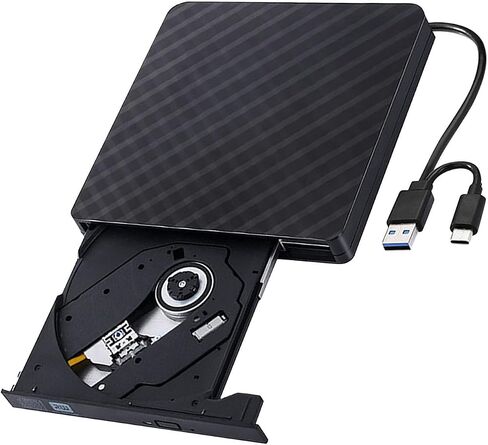 External Disk Drive for Laptop USB C Connection 24X Writing 8X Rewriting Shockproof Design External/Player for Laptop in Saudi Arabia