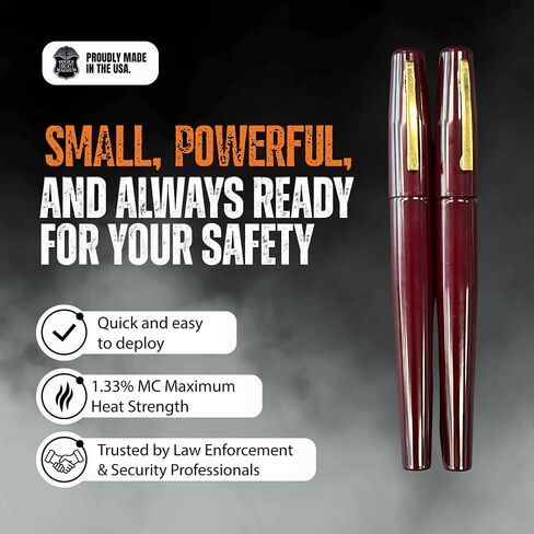 Police Magnum Small Pepper Spray Pen self Defense kit- Discreet Pocket Size Security- Made in The USA- 2 Pack Burgundy Tactical Pens in Saudi Arabia