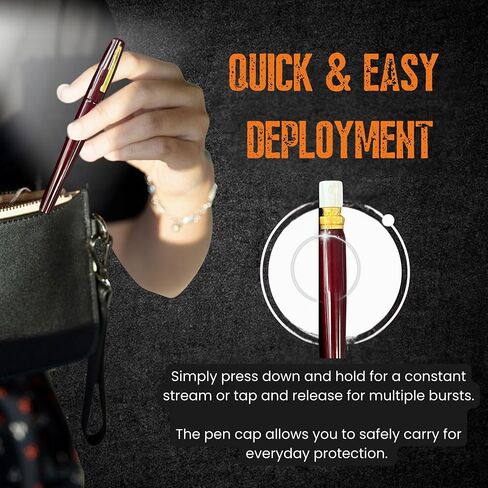 Police Magnum Small Pepper Spray Pen self Defense kit- Discreet Pocket Size Security- Made in The USA- 2 Pack Burgundy Tactical Pens in Saudi Arabia