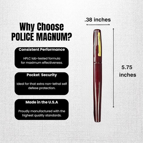 Police Magnum Small Pepper Spray Pen self Defense kit- Discreet Pocket Size Security- Made in The USA- 2 Pack Burgundy Tactical Pens in Saudi Arabia