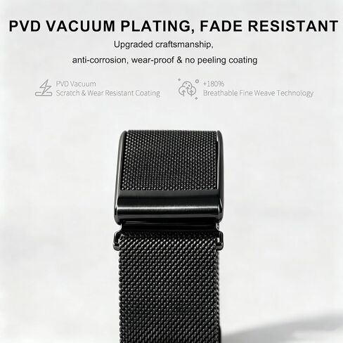 HANDODO Milanese Stainless Steel Band Compatible with WHOOP 5.0, One, Peak, Life Lightweight Magnetic Breathable Metal Replacement Strap & Fully Adjustable Wristband in Kuwait