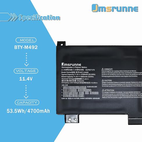BTY-M492 Laptop Battery Replacement for MSI Katana GF66 12UGS 12UE GF76 11SC 11UC 15 B13VEK 17 B12VEK Crosshair 15 177A11UEK Pulse GL76 11UCK Pulse GL76 GL66 Cyborg 15 A12VE in Kuwait