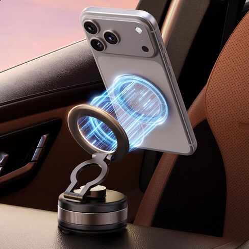 PKBD Vacuum Magnetic Car Phone Holder, Mount for iPhone & Android, Black in Saudi Arabia