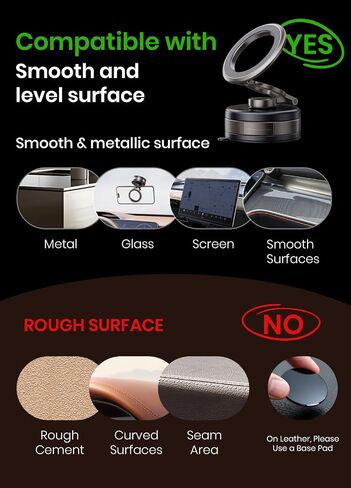 PKBD Vacuum Magnetic Car Phone Holder, Mount for iPhone & Android, Black in Saudi Arabia