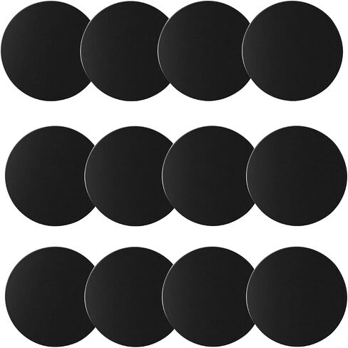 12 Pack Round Metal Plates for Magnetic Car Phone Holder Mount, Black in Kuwait