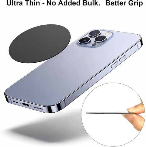 12 Pack Round Metal Plates for Magnetic Car Phone Holder Mount, Black in Kuwait