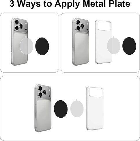 12 Pack Round Metal Plates for Magnetic Car Phone Holder Mount, Black in Kuwait