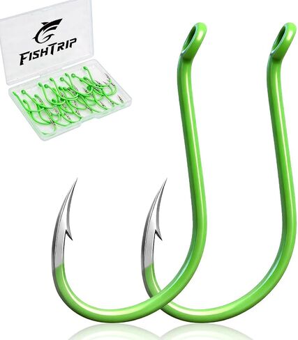FishTrip 50 Pcs Octopus Fishing Hooks, Circle Hooks for Saltwater Fishing in Kuwait