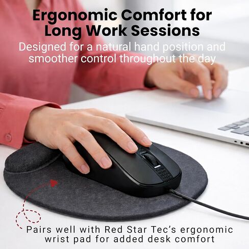 Wired USB Mouse and Mouse pad with wrist rest Bundle Combo ,Black MP-WM25 in Kuwait