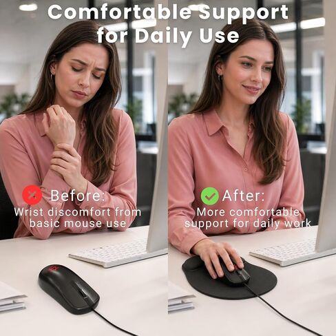 Wired USB Mouse and Mouse pad with wrist rest Bundle Combo ,Black MP-WM25 in Kuwait