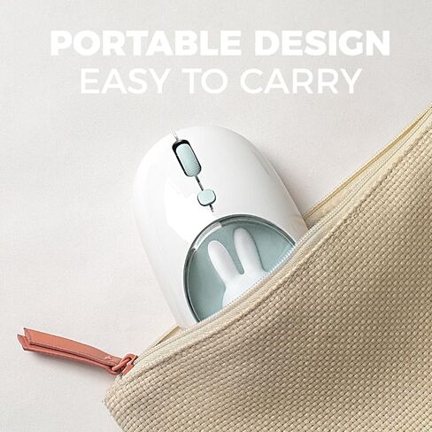 MIPOW X Miffy Bluetooth Wireless Mouse, Compact Portable for Laptops & Tablets. Seamless Tracking, Compatible with PC, Mac, Windows & macOS. Ideal, Cyan in Saudi Arabia