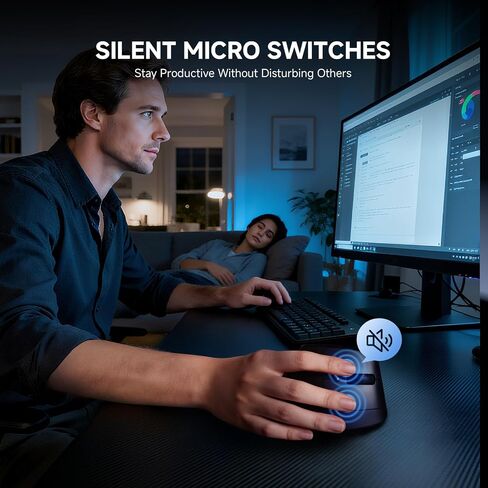 ECHTPower Ergonomic Vertical Mouse, Wireless Rechargeable Mouse with LED Display, 7-Level Adjustable DPI up to 8000, Silent & Programmable Buttons, Multi-Device Connection for PC/Mac/Laptop in Kuwait
