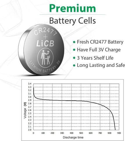 LiCB CR2477 3V Lithium Battery (Pack of 10) in Kuwait
