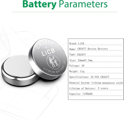 LiCB CR2477 3V Lithium Battery (Pack of 10) in Kuwait