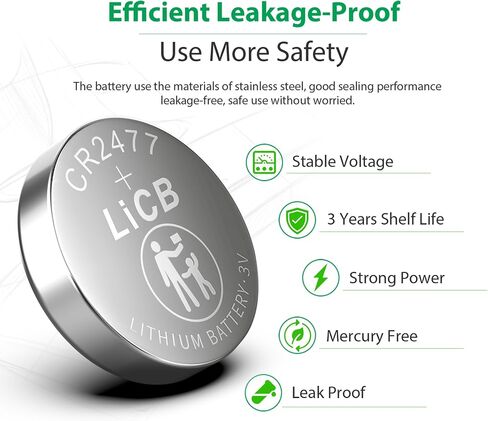 LiCB CR2477 3V Lithium Battery (Pack of 10) in Kuwait