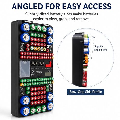 Battery Organizer Storage Case with Tester in Kuwait