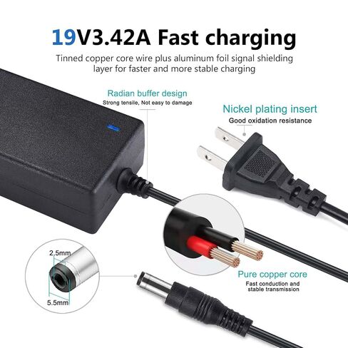 Replacement for 19V Power Adapter Cord for Asus VG278Q VG278 VG279 VG279Q VG245H VG245 VG248QE VX248 VX248H VX228H VX279H MX239H MX279H LS246H LCD Asus 27'' 24'' 23'' 22'' Gaming Monitor in Kuwait