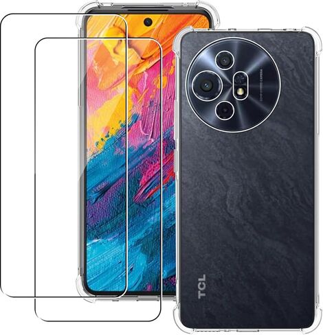 Murmure Clear Case with 1 Screen Protector for TCL 60 XE NXTPAPER 5G, Flexible TPU Reinforced Anti-Collision Corner Shockproof [Anti-Scratch] Anti-Yellowing Crystal Transparent Phone Case in Saudi Arabia