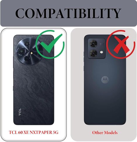 Murmure Clear Case with 1 Screen Protector for TCL 60 XE NXTPAPER 5G, Flexible TPU Reinforced Anti-Collision Corner Shockproof [Anti-Scratch] Anti-Yellowing Crystal Transparent Phone Case in Saudi Arabia