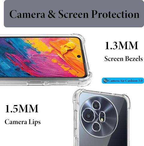 Murmure Clear Case with 1 Screen Protector for TCL 60 XE NXTPAPER 5G, Flexible TPU Reinforced Anti-Collision Corner Shockproof [Anti-Scratch] Anti-Yellowing Crystal Transparent Phone Case in Saudi Arabia