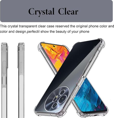 Murmure Clear Case with 1 Screen Protector for TCL 60 XE NXTPAPER 5G, Flexible TPU Reinforced Anti-Collision Corner Shockproof [Anti-Scratch] Anti-Yellowing Crystal Transparent Phone Case in Saudi Arabia