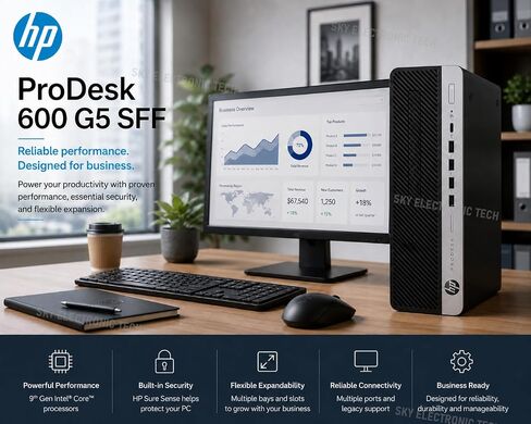 HP ProDesk 600 G5 SFF Desktop Computer PC, Intel Core i5-9500 6-Core Up to 4.4GHz, 8GB DDR4, 256GB SSD, WiFi, Bluetooth, Windows 11 Pro (Renewed) in Kuwait