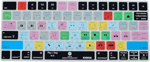 XSKN Magic Keyboard Premiere Pro Shortcuts Silicone Keyboard Cover Skin for 2015 Released Magic Keyboard A1644 MLA22LL/A (US Version) in Kuwait