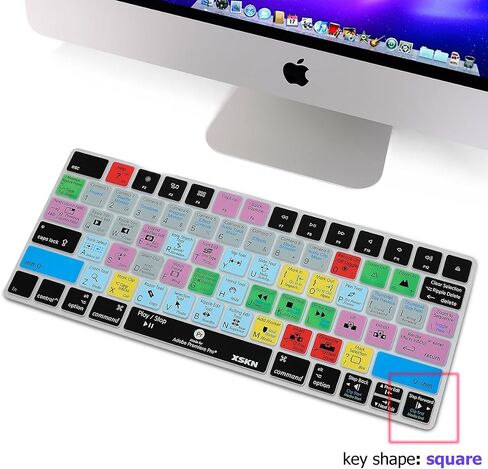 XSKN Magic Keyboard Premiere Pro Shortcuts Silicone Keyboard Cover Skin for 2015 Released Magic Keyboard A1644 MLA22LL/A (US Version) in Kuwait