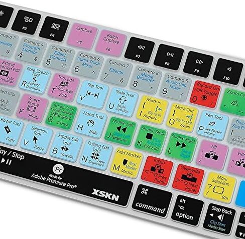 XSKN Magic Keyboard Premiere Pro Shortcuts Silicone Keyboard Cover Skin for 2015 Released Magic Keyboard A1644 MLA22LL/A (US Version) in Kuwait
