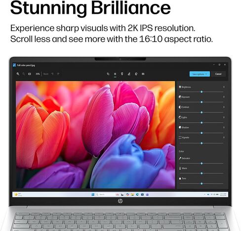 HP OmniBook 16" 2K Touchscreen Business Laptop AI PC, AMD Ryzen 5, 8 GB RAM, 128 GB PCle SSD, Copilot Key, Windows 11, Glacier Silver in Kuwait