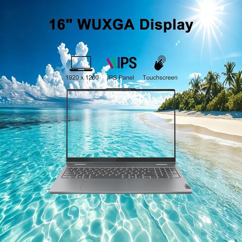 Delca Customized Laptop Made with Lenovo IdeaPad 5 2-in-1 AI Lightweight Laptop | 16" WUXGA IPS Touchscreen | AMD 8-core Ryzen 7 8845HS | 16GB DDR5 1TB/2TB/4TB SSD | Backlit Privacy Camera Win 11 in Kuwait
