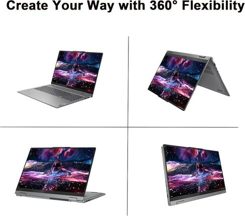 Delca Customized Laptop Made with Lenovo IdeaPad 5 2-in-1 AI Lightweight Laptop | 16" WUXGA IPS Touchscreen | AMD 8-core Ryzen 7 8845HS | 16GB DDR5 1TB/2TB/4TB SSD | Backlit Privacy Camera Win 11 in Kuwait