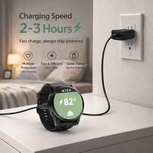 5V 2A Fast Wall Charger for Garmin Watch Charging Cable for Fenix 8 7 7S 7X 6S 6 6X 5S 5 5X Plus, Vivoactive 6 5 4 4S， Forerunner 55 255 745 165 570, Instinct 2 2S 2X, Venu 2 Plus 2S Sq 2 3S in Kuwait