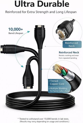 5V 2A Fast Wall Charger for Garmin Watch Charging Cable for Fenix 8 7 7S 7X 6S 6 6X 5S 5 5X Plus, Vivoactive 6 5 4 4S， Forerunner 55 255 745 165 570, Instinct 2 2S 2X, Venu 2 Plus 2S Sq 2 3S in Kuwait