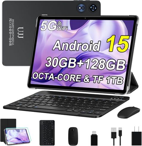 Android Tablet 10 Inch 22GB RAM 128GB ROM 1TB, Android 14 Tablet with Keyboard Mouse, Octa-Core, 8000mAh Battery, HD IPS Display, 5G WiFi, BT 5.0, GPS, Widevine L1, Split Screen - Metal Blue in Kuwait